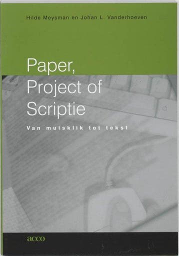 Paper, project of scriptie - Meysman, Verzenden, Nieuw