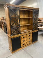 Iron buffetkast, mangohout (nieuw, A-keuze), Nieuw, Glas