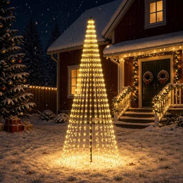 vidaXL LED kerstboom 285 cm 744 LEDs Warmwit IJzer Zwart, Verzenden