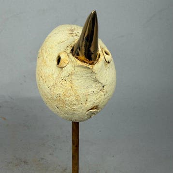 Ewa Budzowska - NO RESERVE- BIRD- (decorated 24 carat gold)