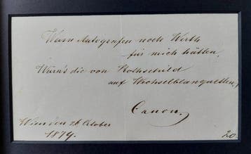 Hans Canon (1829-1885) [österreichischer Maler] - Autograph, Nieuw