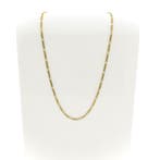 Bicolor gouden Figaro schakelketting, Ophalen of Verzenden, Gebruikt, Overige kleuren, Goud
