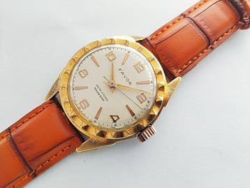 Favor - Ebauche Suisse Ancre gold plated mens - Zonder, Nieuw