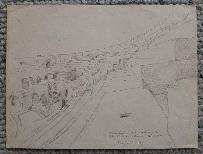 Joseph Blanc (1846-1904) - Nîmes - Amphitheatre - Grand Tour, Antiquités & Art, Art | Peinture | Classique