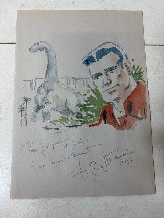 Bob Morane T1 + dédicace + dessin original couleur - C - 1, Livres, BD