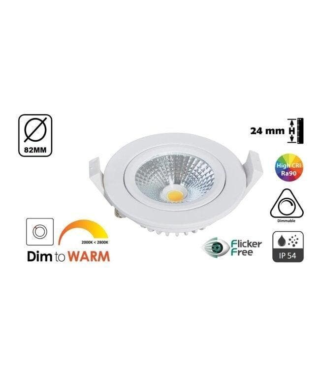 Inbouw LED Spot Dim To Warm | Wit | Badkamer geschikt, Huis en Inrichting, Lampen | Spots, Plafondspot of Wandspot, Nieuw, Led