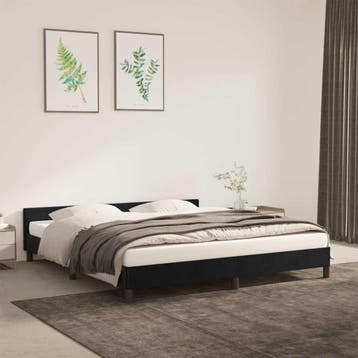 vidaXL Bedframe zonder matras 160x200 cm fluweel zwart, Verzenden