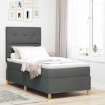 vidaXL LED Box Spring Bed met matras Donkergrijs 80 x 200 cm, Verzenden