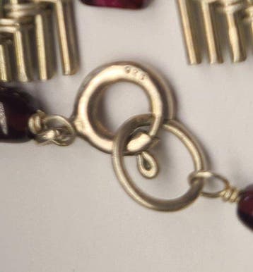 Zonder minimumprijs - Halsketting Zilver Granaat -