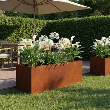 vidaXL Plantenbak Roestkleurig 40 x 20 x 20 cm weervast, Verzenden, Nieuw