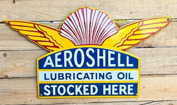 Aeroshell lubricating oil reclamebord, Collections, Marques & Objets publicitaires, Verzenden