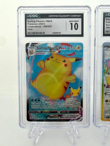 Pokémon - 2 Graded card - Surfing Pikachu Vmax & Pikachu ex