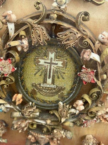 Reliekhouder - Metaal, Hout, Textiel - 1850-1900 -, Antiek en Kunst