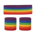 Kind Zweetbandjes Set Regenboog Kinder Hoofdband Polsbandjes, Ophalen of Verzenden, Nieuw