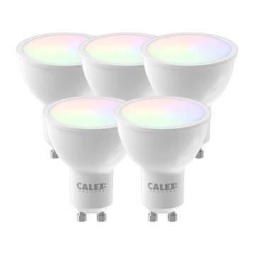 Set van 5 Calex Smart LED Lamp GU10 Reflector RGB 5W 350lm, Verzenden, Nieuw