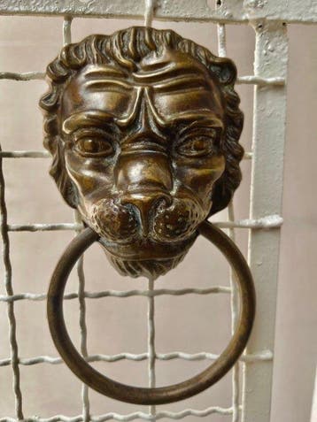 Neoklassieke stijl Deurklopper - 1950-1960 - Brass Lions, Antiek en Kunst