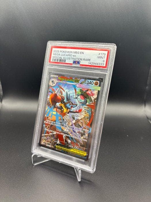 Pokémon - 1 Graded card - Mega Lucario ex 179 Mega Evolution, Hobby en Vrije tijd, Verzamelkaartspellen | Pokémon