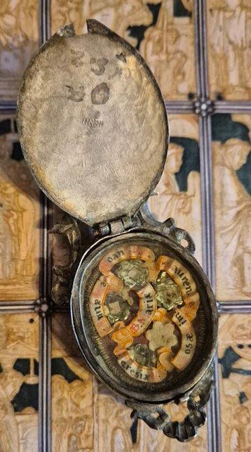 Reliekhouder - Zilver, Glas, Textiel - 1850-1900 -