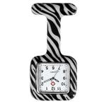Fako - Verpleegstershorloge - Siliconen Vierkant - Zebra Wit, Verzenden