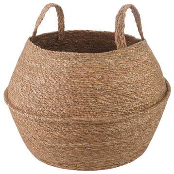 vidaXL Plantenpot met handvatten Naturel Ø 45 x 36 cm 100%, Verzenden, Nieuw