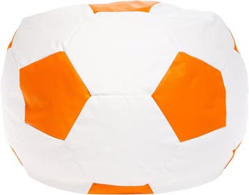Voetbal zitzak ecoleer: Tweede kansje, OP = OP!, Huis en Inrichting, Zitzakken, Verzenden, Zo goed als nieuw, Oranje, Zitzak
