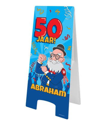 Warning Sign Abraham Cartoon 58cm, Verzenden