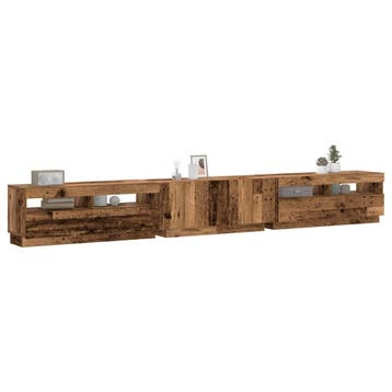 vidaXL Tv-meubel met LED 300x35x40 cm bewerkt hout oud hout, Verzenden, Nieuw