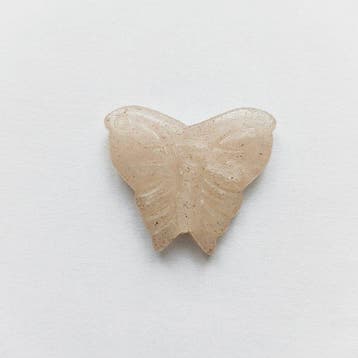 Chinois ancien Cristal de roche Talisman en perle papillon