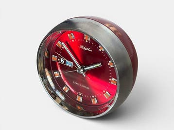 Horloge de bureau - Rhythm Japan Space Age Plastique, Métal,