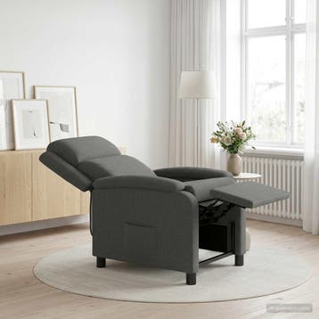 vidaXL Recliner Donkergrijs Stof, Huis en Inrichting, Fauteuils, Verzenden, Nieuw