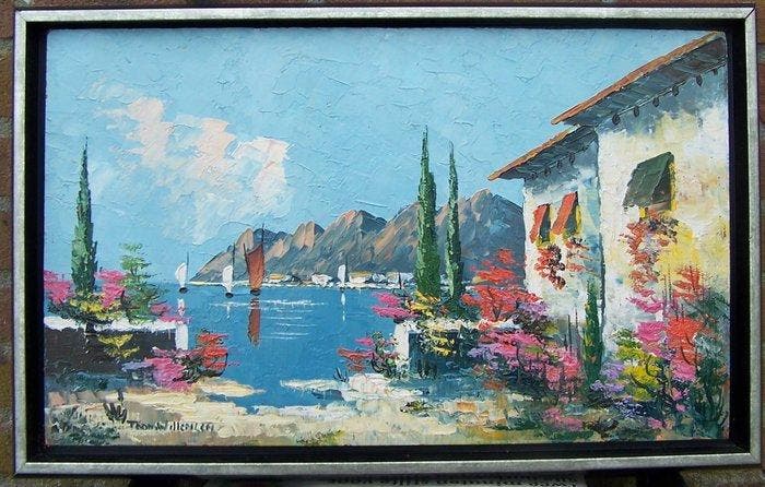 Toon Willemsen (1937-2015) - Mediterrane kust, Antiquités & Art, Art | Peinture | Classique