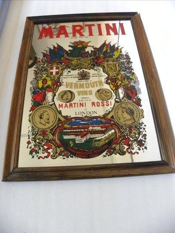 Martini - Spiegel (6) - Glas-hout-kunststof -