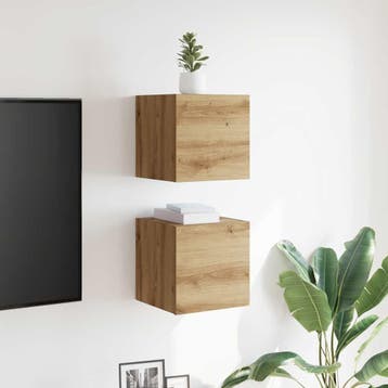 vidaXL Tv-wandmeubelen 2 st 30,5x30x30 cm artisanaal, Huis en Inrichting, Kasten |Televisiemeubels, Verzenden, Nieuw