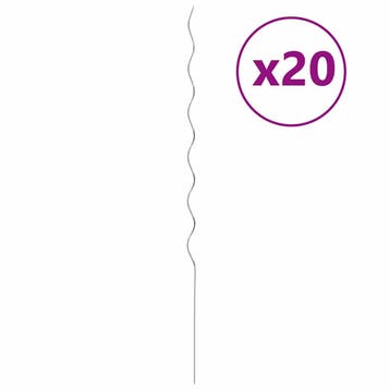 vidaXL Plantondersteuning 20 st Zilver 150 x 0,6 x 0,6 cm, Verzenden, Nieuw
