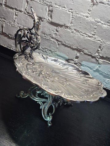 Plateau plat - Plaqué(e) argent - bol Art nouveau, Antiquités & Art