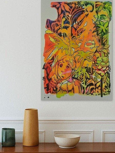 Baptiste Laurent - Gamin à la lance, Antiek en Kunst, Kunst | Schilderijen | Modern