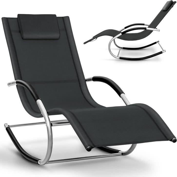 Ligbed - Ligstoel - Zonnebed - Relaxstoel - Antraciet - Till, Tuin en Terras, Ligbedden, Nieuw, Verzenden