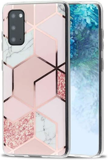 DrPhone SCR1 - Samsung Galaxy Hoesje - S20 - Roze - Marmer, Telecommunicatie, Verzenden, Nieuw
