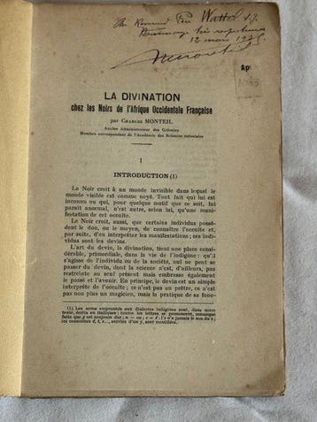 Charles Monteil - La Divination chez les Noirs de l’Afrique