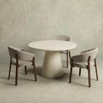 Eettafel Rond Maya Microcement 120 cm Beige, Huis en Inrichting, Verzenden, Rond, Nieuw, Industriële meubels