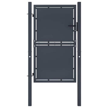 vidaXL Tuinpoort staal 100x200 cm antraciet, Verzenden, Nieuw