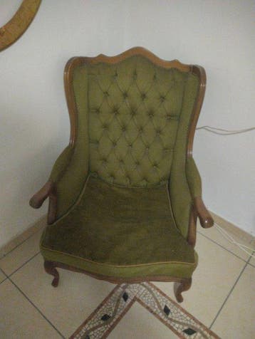 Fauteuil - Fluweel, Hout, Antiek en Kunst