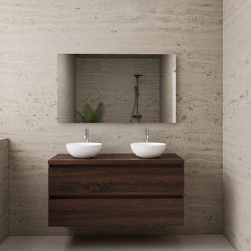 ACTIE BWS Badmeubel | Paris | Sonoma Choco | 120 cm | met, Ophalen of Verzenden, Bad