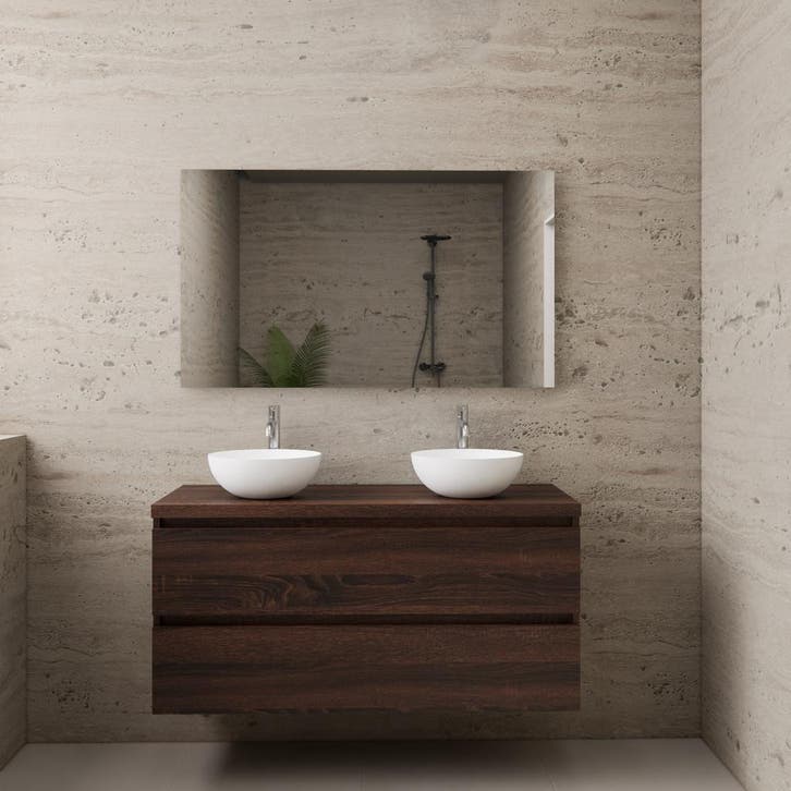 ACTIE BWS Badmeubel | Paris | Sonoma Choco | 120 cm | met, Doe-het-zelf en Bouw, Sanitair, Bad, Nieuw, Ophalen of Verzenden