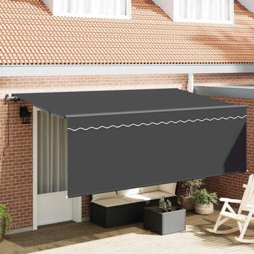 vidaXL Uitschuifbare luifel Antraciet 400 x 200 cm, Tuin en Terras, Verzenden, Nieuw