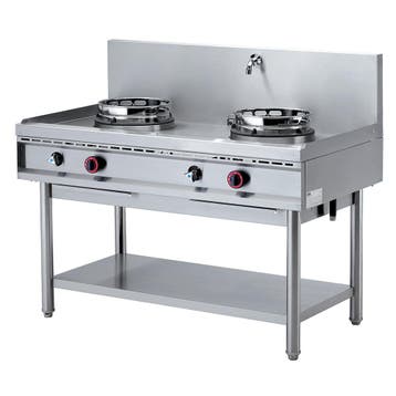 Wok-Gasfornuis | 2 Vuren | 2x 13kW | 1300x700x800/1100(h)mm, Verzenden, Nieuw in verpakking