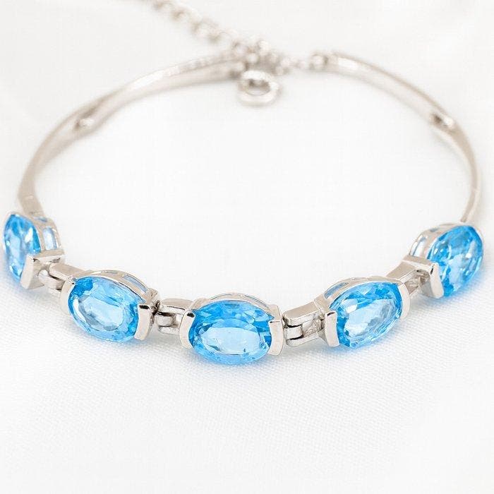 Zonder minimumprijs - Armband Verguld Topaas - 18k goud, Handtassen en Accessoires, Armbanden