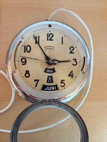 Industriële klok - Vintage - Aluminium - 1930-1940 -