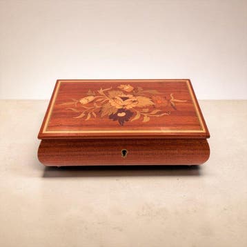 Boîte à musique - Italie - 1970-1980 - Marqueterie de fleurs