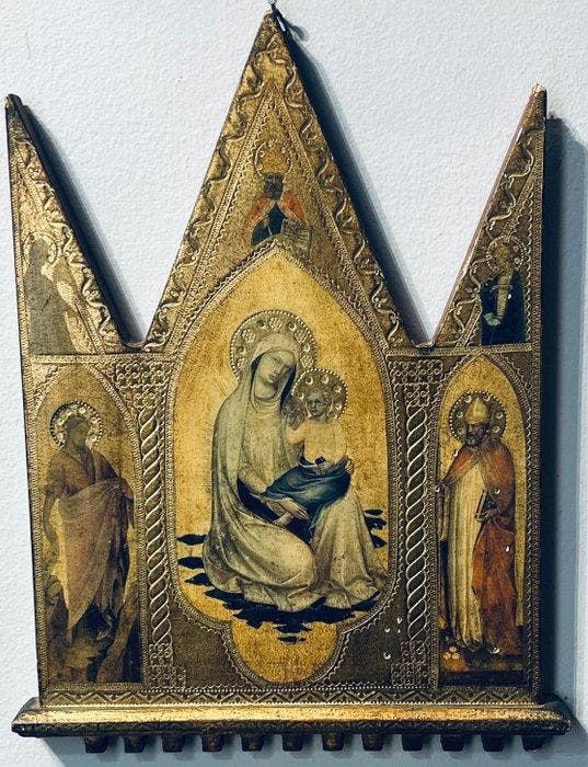Italiaanse school (XX) - Madonna dellUmiltà con i santi, Antiek en Kunst, Kunst | Schilderijen | Klassiek
